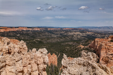 Rainbow Point, Bryce Canyon National Park, Utah. Claron Formation, White limestone member, (Tcp)...
