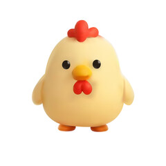 Cute 3D cartoon chicken red comb and yellow