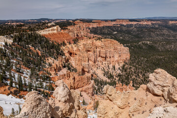 Rainbow Point, Bryce Canyon National Park, Utah. Claron Formation, White limestone member, (Tcp)...