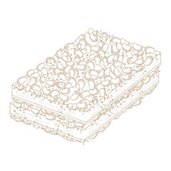 Vector Illustration Logo Line art Whole Korean Traditional Food Sirutteok 