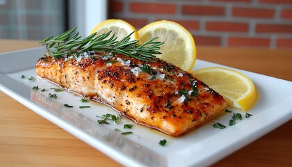 Grilled Salmon with Lemon and Herbs