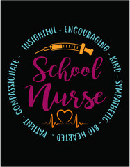 Cute School Nurse Cutting Printable Files - printable editable vector art file.