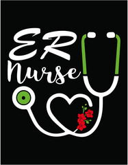 Emergency ER Nurse Cutting Printable Files - printable editable vector art file.