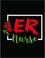 ER Emergency Medical Nurse Cutting Printable File - printable editable vector art file.