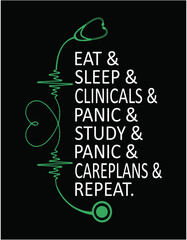 Funny Nursing Student Nurse Gift Idea - printable editable vector art file.