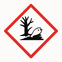 Danger to the Environment - Dead Fish and Tree Warning Sign