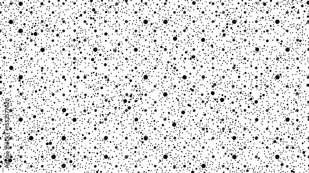 Poster seamless dotted pattern with randomly sized black dots on a white background