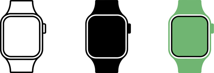 Apple watch vector icons set for ui design and app development smartwatch illustration digital device editable stock vector