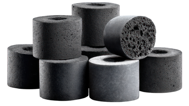 Cylindrical porous gray media stacked