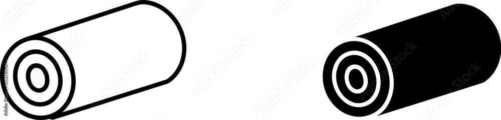 Poster roll icon vector illustration for graphic design and web design isolated on white and gray backgroun