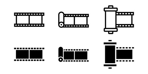 Film Strip icon set. flat illustration of vector icon on white background