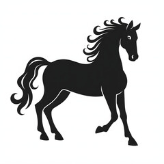 Fototapeta premium Black Horse Silhouette Running Free