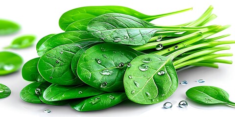 Fresh spinach leaves with water droplets (2)