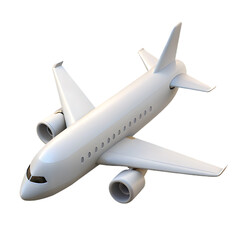 Naklejka premium A 3d white airplane isolated on transparent background