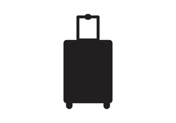 vector illustrations isolated on white background. Luggage baggage outline icons and black silhouettes. Travel concept icon sheet