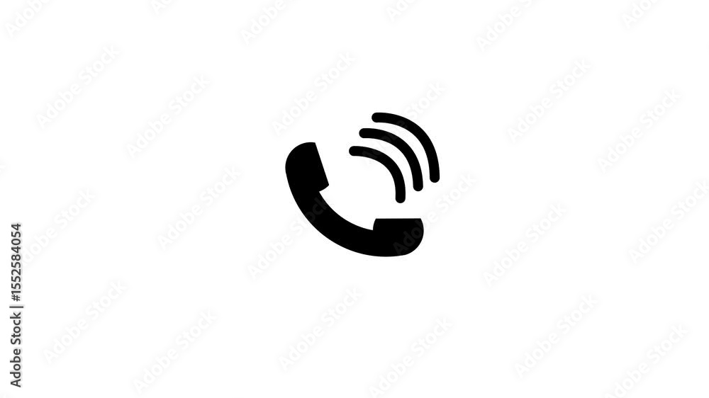 Poster minimal telephone call alert animation. animated ringing call icon with minimal style. incoming call
