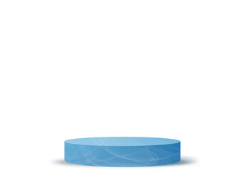 blue product podium with smoke