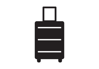 vector illustrations isolated on white background. Luggage baggage outline icons and black silhouettes. Travel concept icon sheet