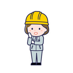 工事作業員／ななめ／女性 20