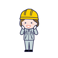 工事作業員／ななめ／女性 21