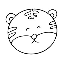 손으로 그린 동물 라인 일러스트