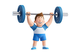 Cartoon character lifting a barbell