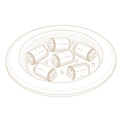 Vector Illustration Logo line art Korean Stick Taffy or Yeot