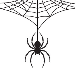 Obraz premium Spider Web SVG – Halloween Spider Hanging Design for Crafts