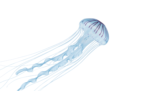 Elegant Jellyfish Floating in the Ocean.