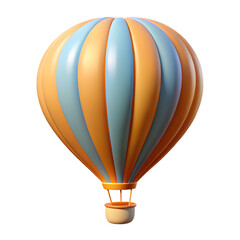 Obraz premium A 3d Striped hot air balloon isolated on transparent background