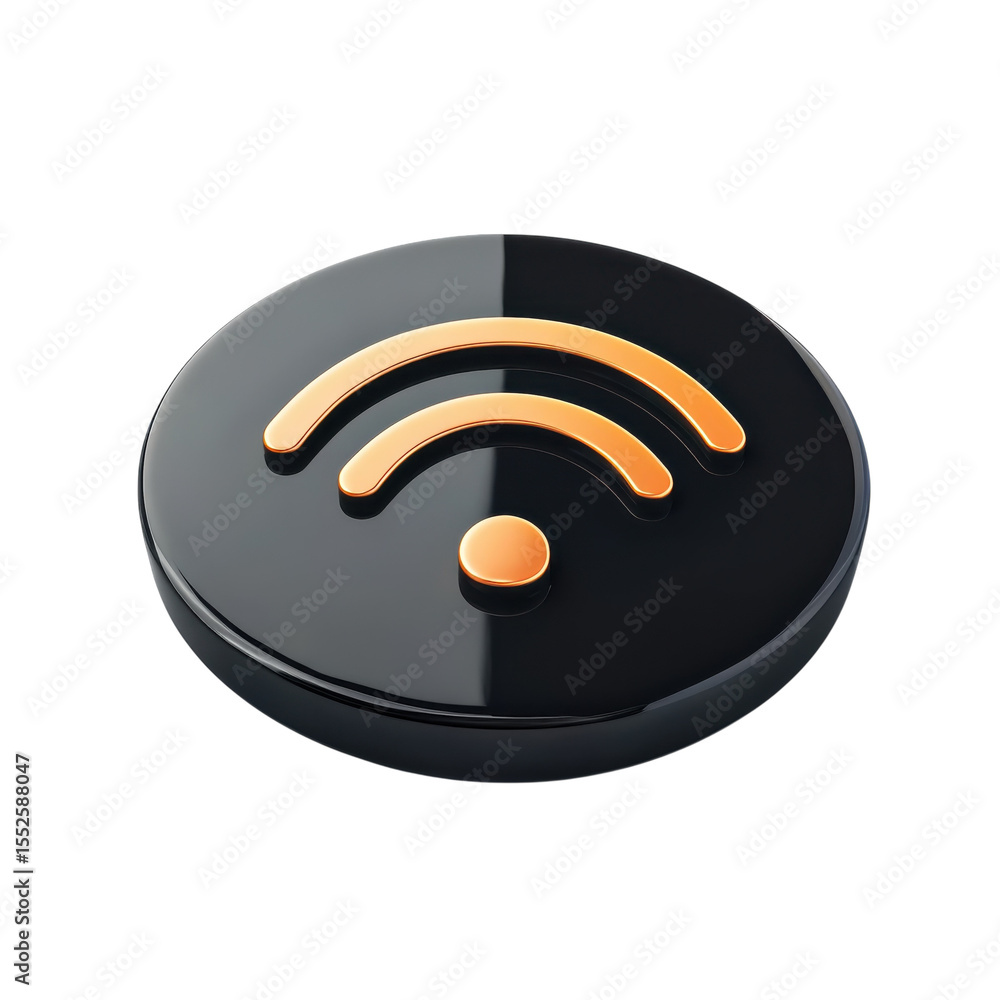 Poster glossy wifi symbol icon wireless connection access point network internet on transparent background