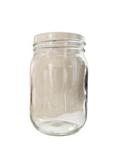 transparent glass jar isolated on white