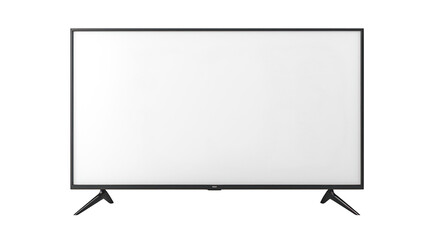 Flat blank screen, black frame, on legs