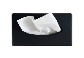 black tissue box flat lay isolated