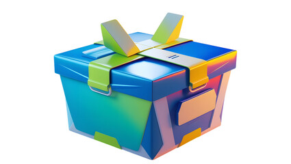 blue gift box with ribbon