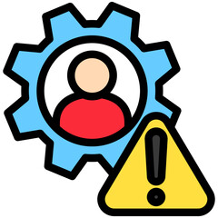 Operational Risk outline color, mini illustration icon. use for modern concept, print, UI, UX kit, web and app development. Vector related to risk management, business, finance.