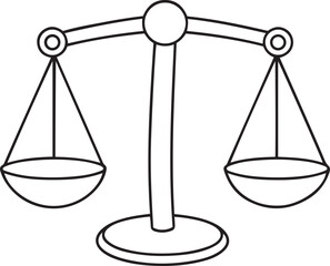 Modern balance scale vector icon illustration, balance scale silhouette vector graphics resource design, balance scale line art vector logo icon design
