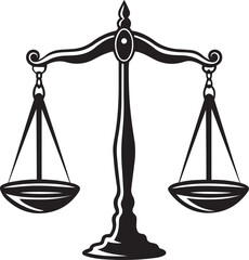 Modern balance scale vector icon illustration, balance scale silhouette vector graphics resource design, balance scale line art vector logo icon design