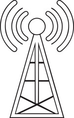 Communication tower or antenna vector illustration, communication tower or antenna vector silhouette or line art icon design