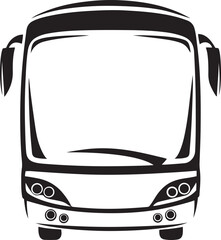 Front of a bus or travel icon, silhouette vector illustration of front of a bus or travel icon, front of a bus or travel icon line art vector