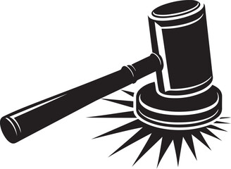 Vector illustration of representing law or auction, representing law or auction silhouette vector art, representing law or auction line art vector logo icon design