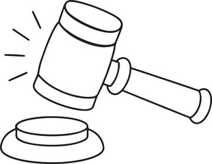 Vector illustration of representing law or auction, representing law or auction silhouette vector art, representing law or auction line art vector logo icon design