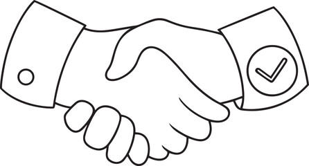 Vector icon design of successful agreement, successful agreement silhouette vector illustration, successful agreement line art vector design