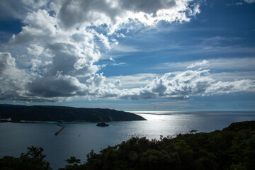 奄美大島夏の夕景の海。