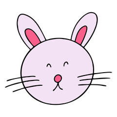 손으로 그린 동물의 얼굴 일러스트