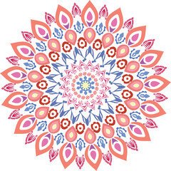 Flower Mandala Coloring vector file.  Round mandala on white isolated background vector file.