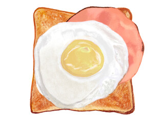 ハムエッグトースト（固焼き）