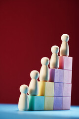 toy block step stairs . Growing concept . Business growth and success