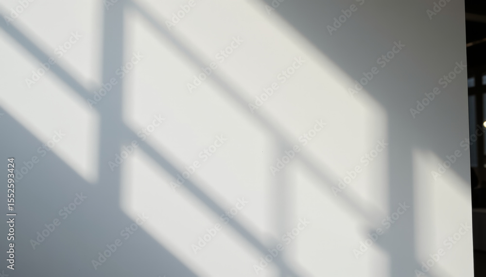 Aufkleber window shadow on white wall creates soft abstract pattern with natural light and calm atmosphere