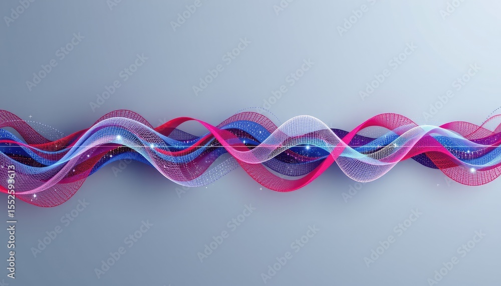 Aufkleber abstract colorful waves with light effects on a soft background